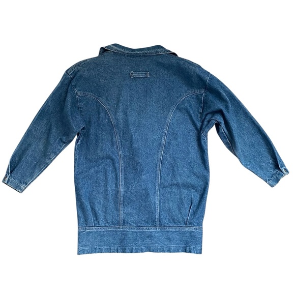 Vintage 1980s Rocky Mountain Clothing Double Breasted Long Denim Jacket - Picture 3 of 8